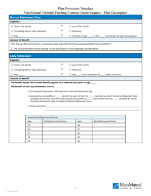 MassMutual Terminal Funding Contract Quote Request