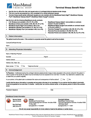 Terminal Illness Benefit Rider Form