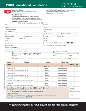 Plumbing Training Program Order Form
