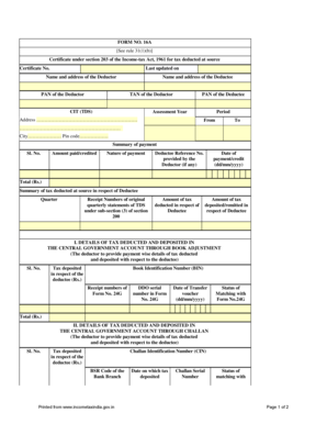 Form 16A Certificate for TDS