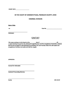 Court Order Forfeiture Waiver