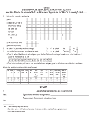 Form 26 Annual Return of Tax Deduction
