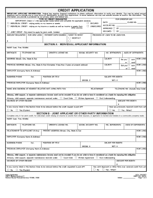 Credit Application Form