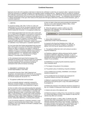 Combined Assurance Certification Form