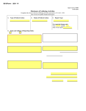 Disclosure of Lobbying Activities Form