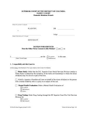 Motion for Services