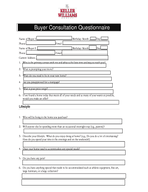 Buyer Consultation Questionnaire
