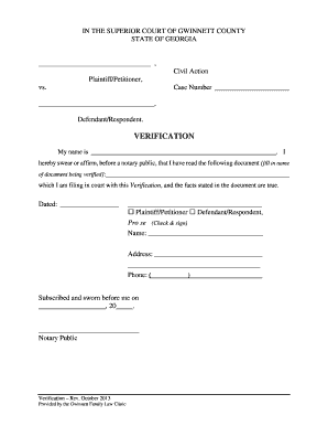 Georgia Verification Form