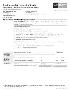 Institutional Account Application