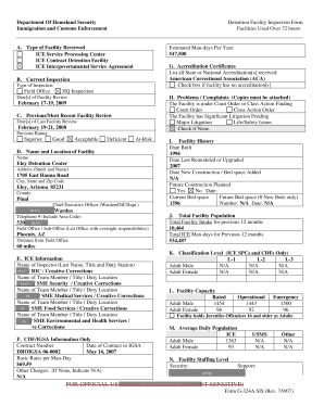 DHS ICE Detention Facility Inspection Form
