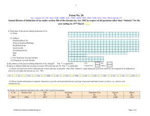 Form 26 Annual Return of Tax Deduction