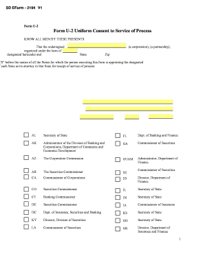 Uniform Consent to Service of Process Form U-2