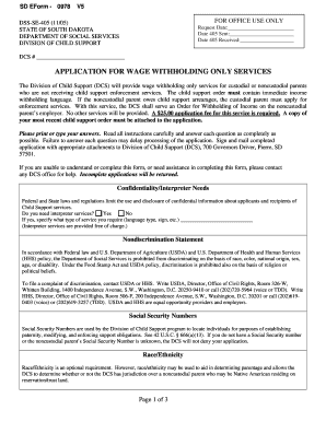 South Dakota Wage Withholding Application
