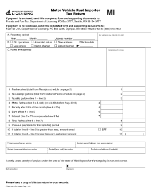 Motor Vehicle Fuel Importer Tax Return