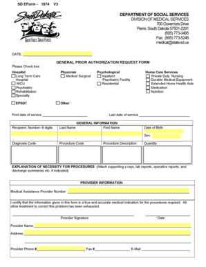 General Prior Authorization Request Form