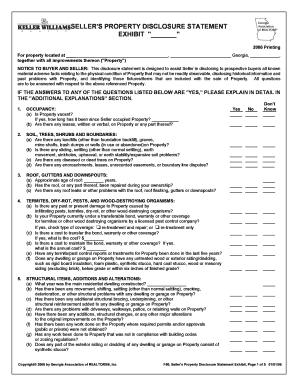 Seller's Property Disclosure Statement