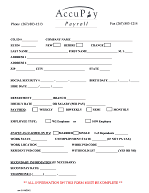 Employee Information Form