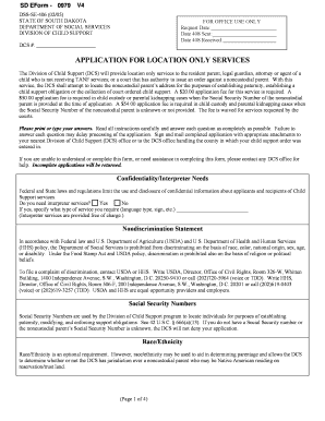 South Dakota Child Support Location Services Application