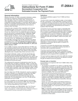 New York Nonresident Cooperative Unit Estimated Income Tax Payment Form