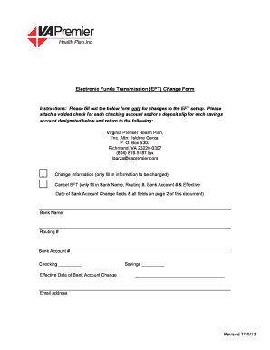 EFT Change Form