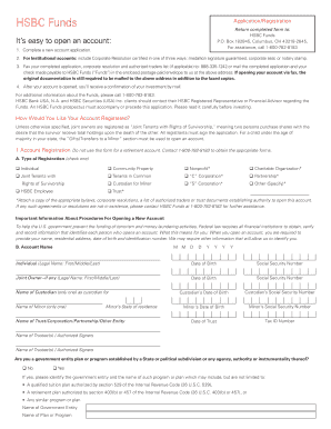 HSBC Funds Account Opening Form