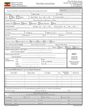 Ethiopia Visa Application Form