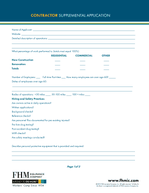 Contractor Supplemental Application