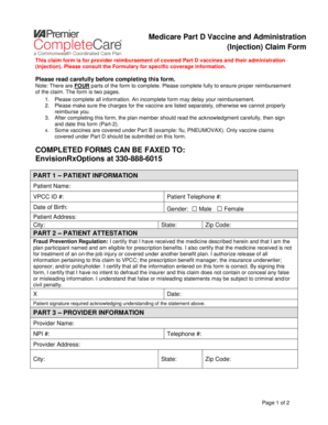 Medicare Part D Vaccine Claim Form