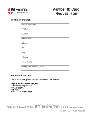 Member ID Card Request Form