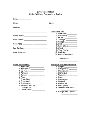Real Estate Buyer Information Form