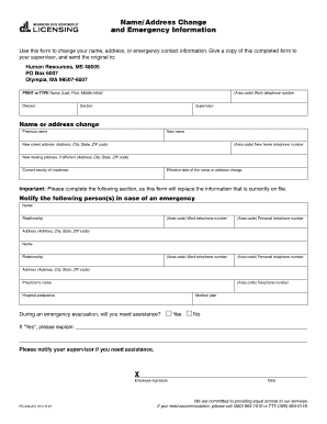 Employee Name Address Change Form