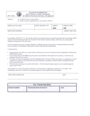 Washington State Employee Non-Payroll Payments Form