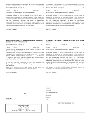 New York State Notary Acknowledgment