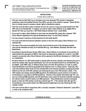 QPP Direct Rollover Application for Spouse Beneficiaries