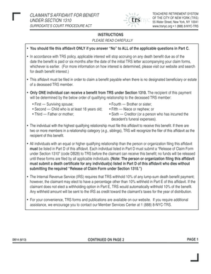 Claimant’s Affidavit for Benefit Under Section 1310