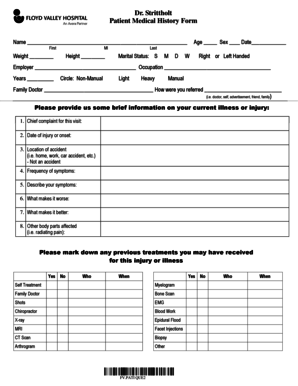 Patient Medical History Form