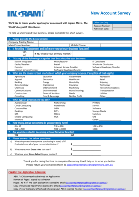 Ingram Micro New Account Survey