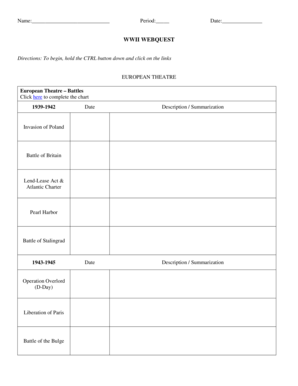 WWII Webquest