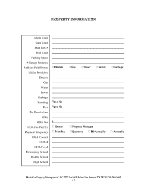 Property Information Form