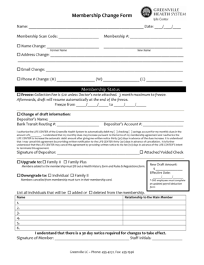 Membership Change Form