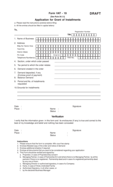 VAT Installment Application Form