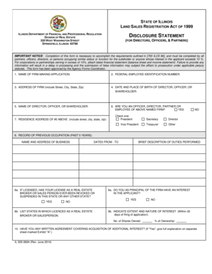 Illinois Land Sales Registration Form