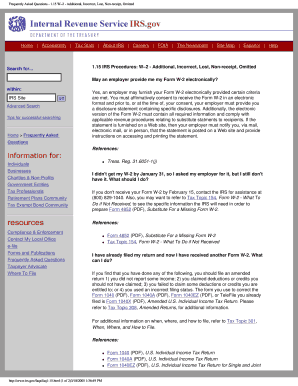 IRS W-2 FAQs