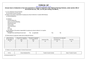 Form 26F Annual Return of Tax Deduction