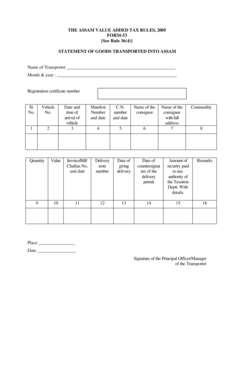 Assam Value Added Tax Form 53