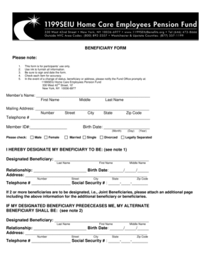 Beneficiary Form