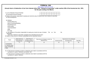 Form 26A Annual Return for Tax Deduction on Interest