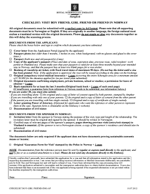 Norway Visa Application Checklist