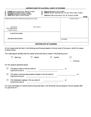 Certificate of Counsel