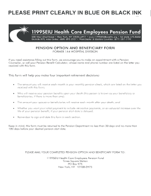 Pension Option and Beneficiary Form